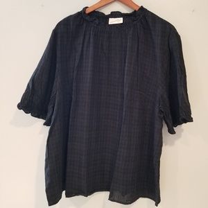 Ruffle High Neck Blouse